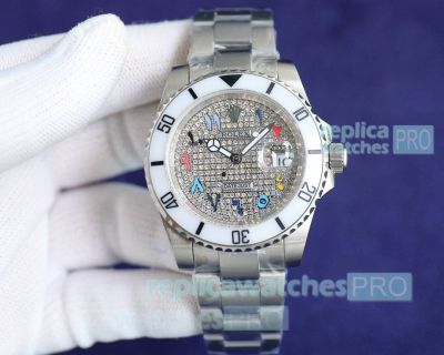 Luxury Copy Rolex Datejust Citizen Watch Full Iced Dial with Hindu Arabic